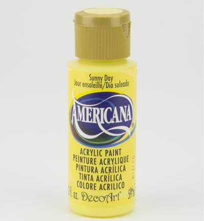 Sunny Day Americana acrylic paint by DecoArt in a 59 ml bottle, ideal for art and home decor projects.