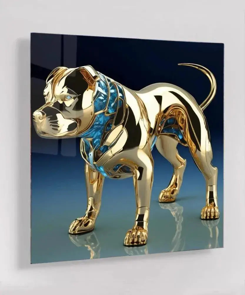 24K Bulldog - Online Schilderij - Glas Schilderij