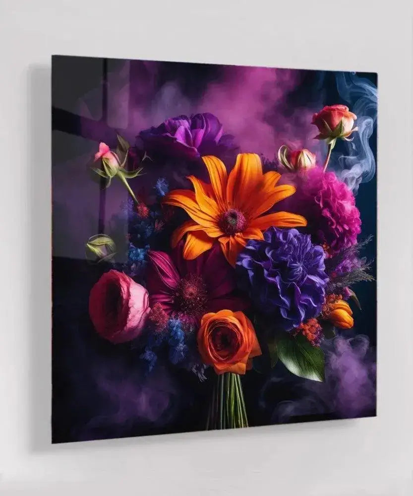 Midnight Bouquet - Online Schilderij - Glas Schilderij