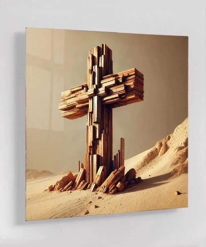 Desert Cross - Online Schilderij - Glas Schilderij