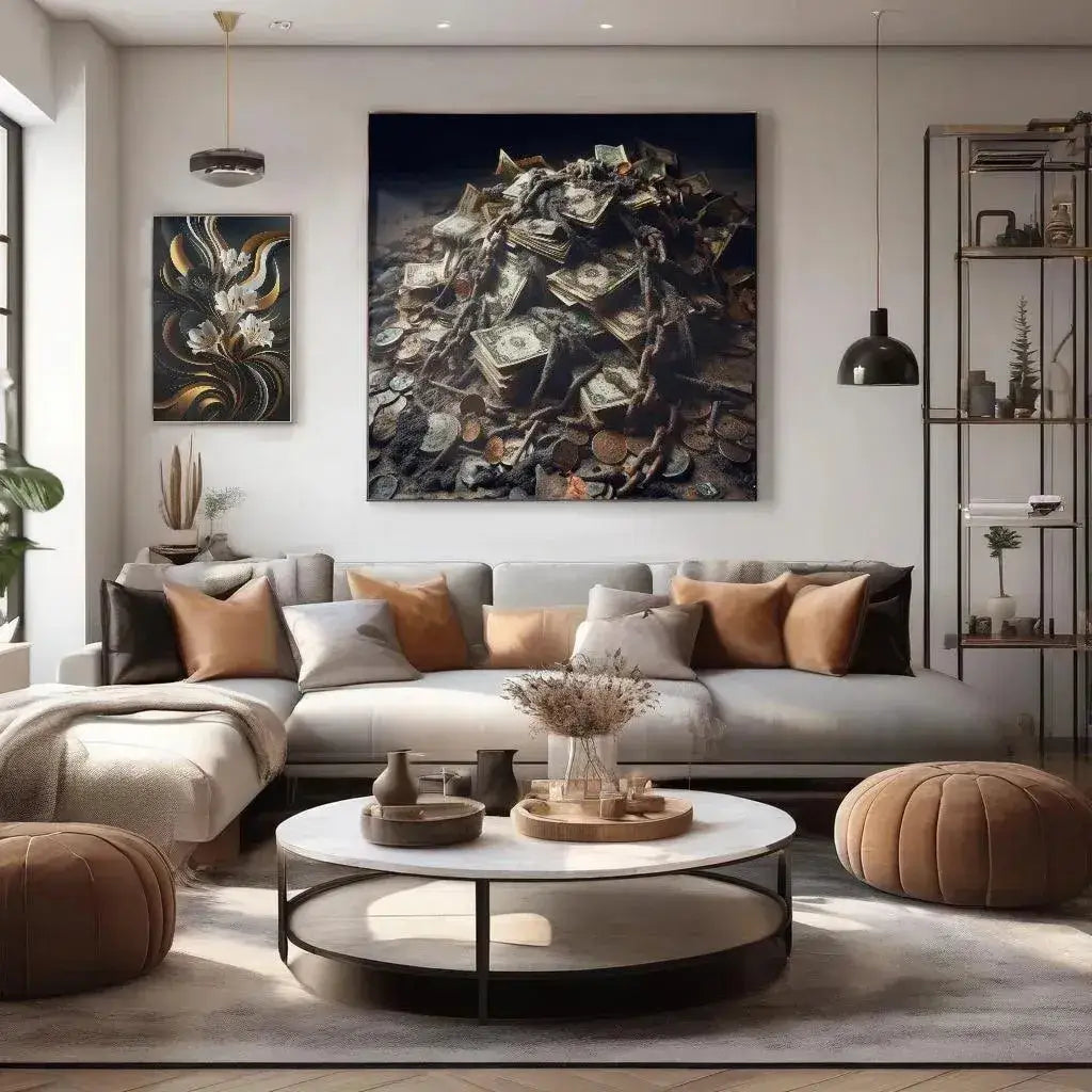 Dirty Money - Online Schilderij - Glas Schilderij
