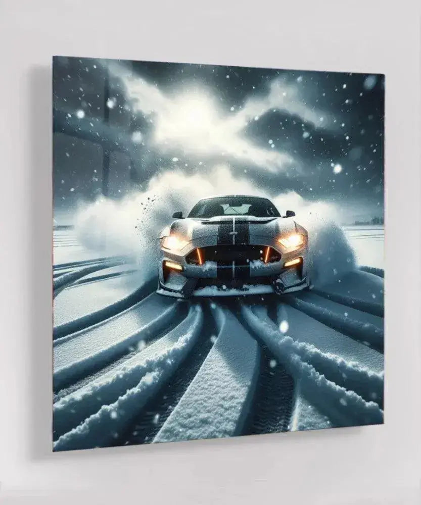 Snow Storm Racer - Online Schilderij - Glas Schilderij