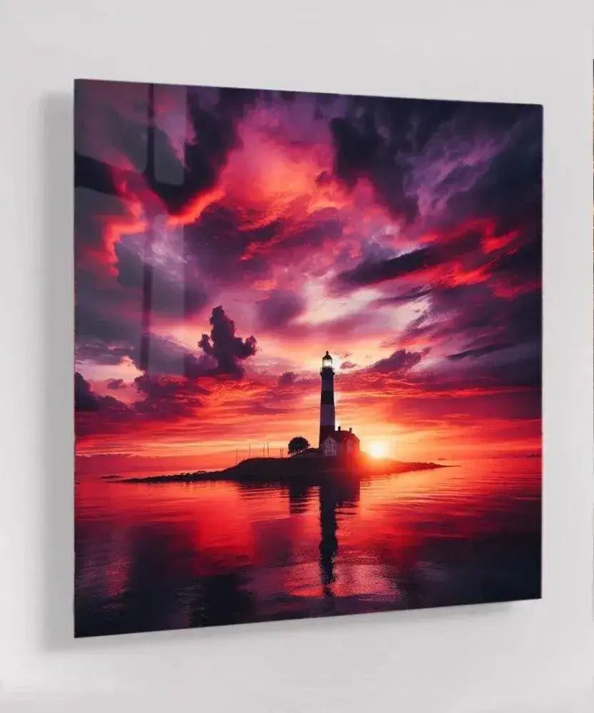 Scarlet Seascape - Online Schilderij - Glas Schilderij