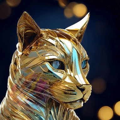 Aurum Feline - Online Schilderij - Glas Schilderij