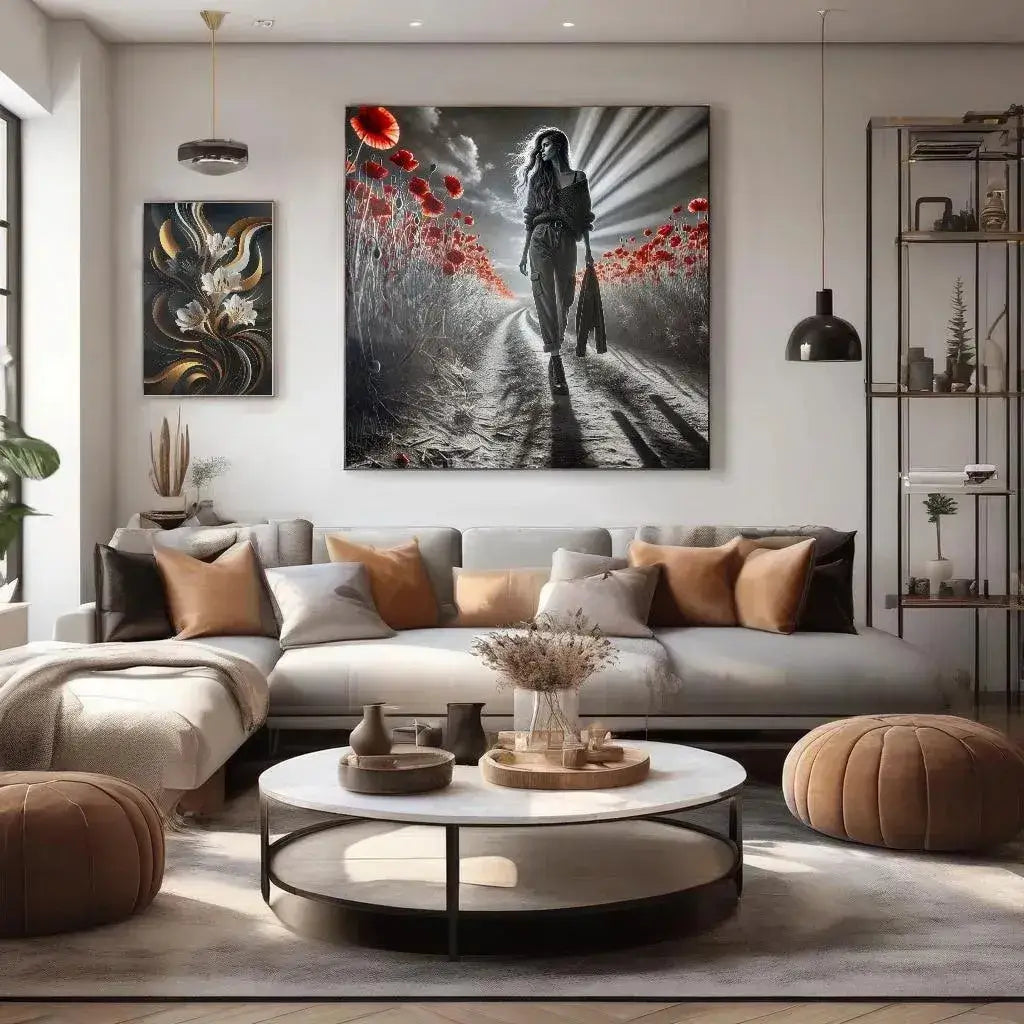 Poppy Dreamscape - Online Schilderij - Glas Schilderij