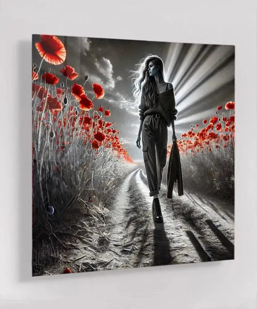 Poppy Dreamscape - Online Schilderij - Glas Schilderij
