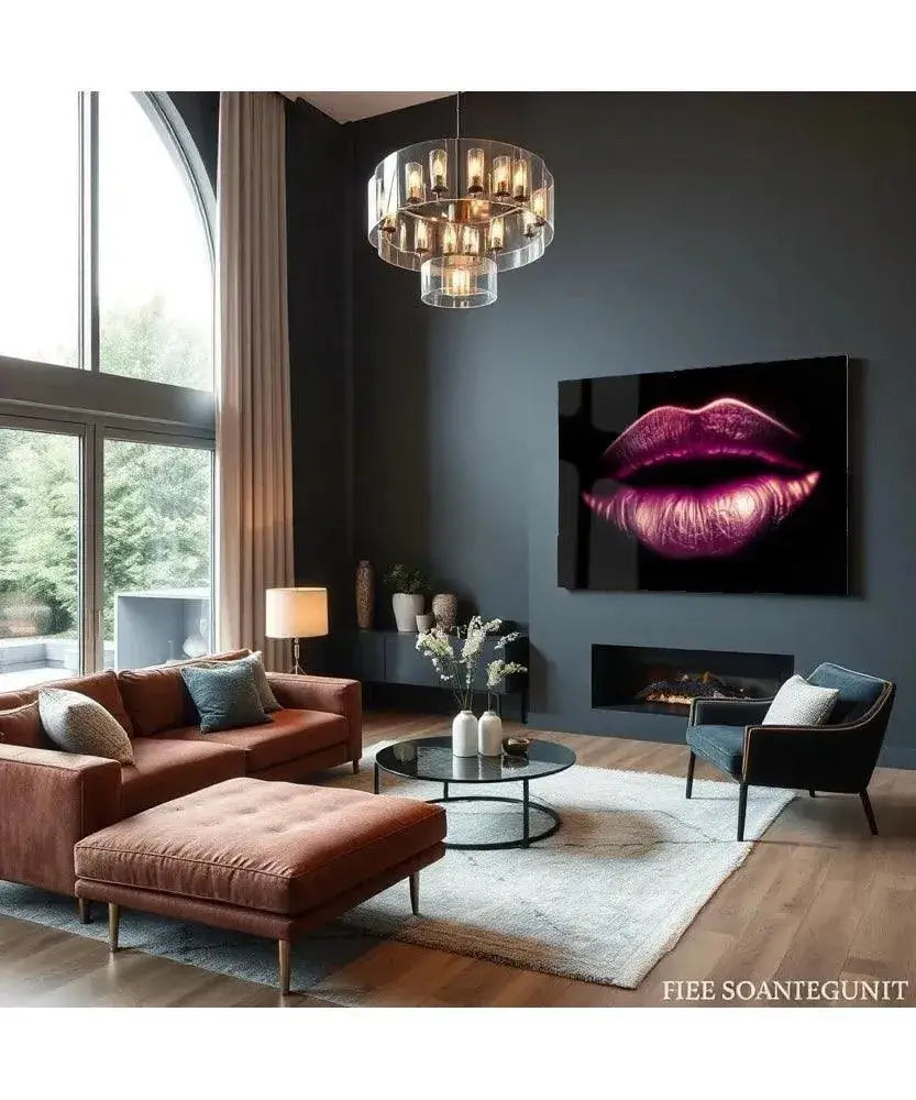 Lipstick - Online Schilderij - Glas Schilderij