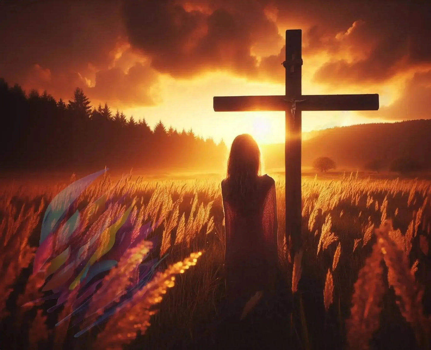 Peaceful Sunset Prayer - Online Schilderij - Canvas Schilderij