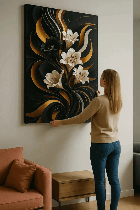 zwart goud schilderij