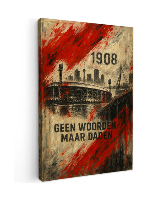 Canvas Schilderij Feyenoord 1908 voor de Échte Supporter