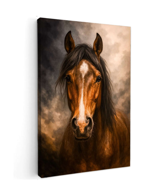 Canvas Schilderij Koninklijk Paard - sfeervol en kleurrijk kunstwerk van een majestueus paard