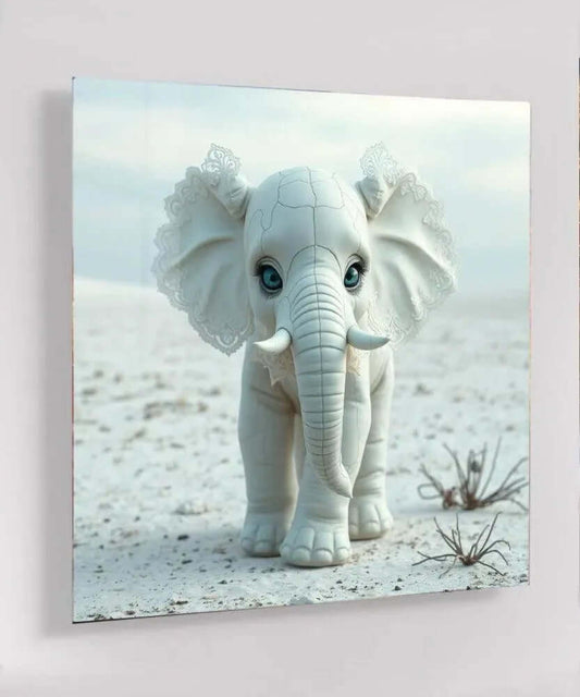 Baby Elephant Artwork - Online Schilderij - Glas Schilderij