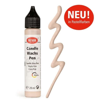 Viva Decor Pastel verf pen 28 ml voor creatieve projecten en decoreren van kaarsen in pastelkleuren.