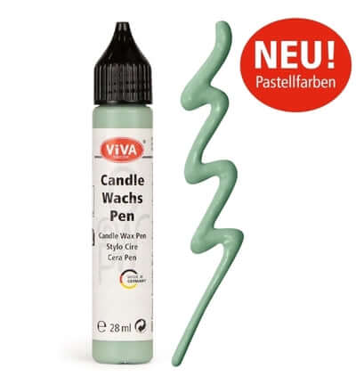 Viva Decor Pastel verf pen voor creatieve projecten en kaarsen, 28 ml in pastelgroen.