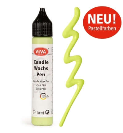 Viva Decor Pastel verf pen in pastelgroen voor creatieve projecten en decoraties zoals kaarsen.