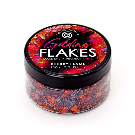 Cosmic Shimmer Gilding Flakes Cherry Flame – 100 ml
