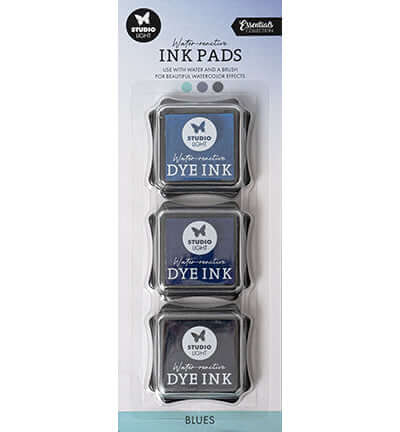 Studio Light Essentials Water-Reactive Ink Pads in blauw, ideaal voor kalligrafie en illustraties.