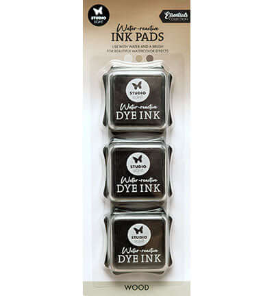 Studio Light Essentials Water-Reactive Ink Pads verpakking met 3 inktpads voor creatieve toepassingen.