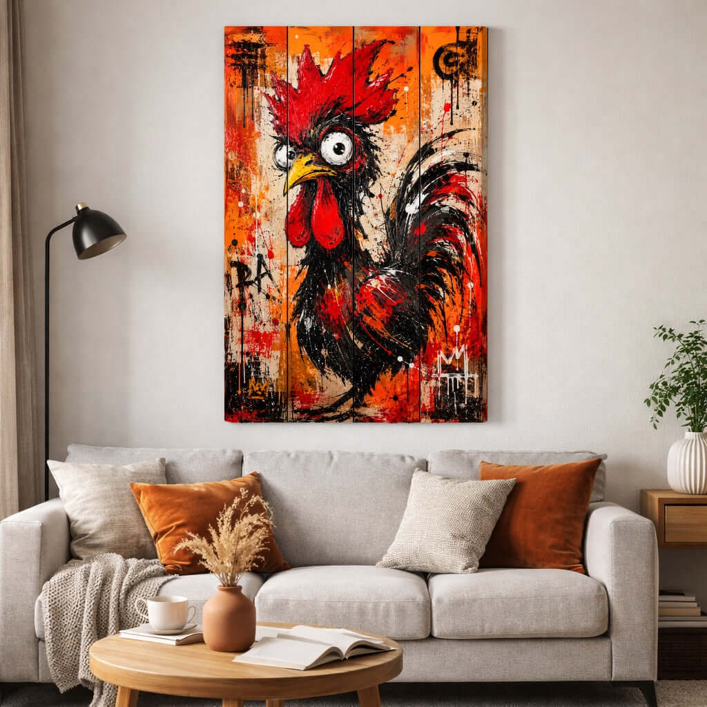 Abstracte Haan Canvas Schilderij