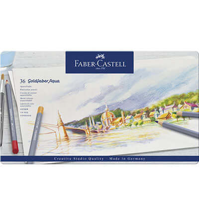 Faber Castell Goldfaber aquarelpotloden set van 36 voor kunst en creatieve projecten in hoge kwaliteit.