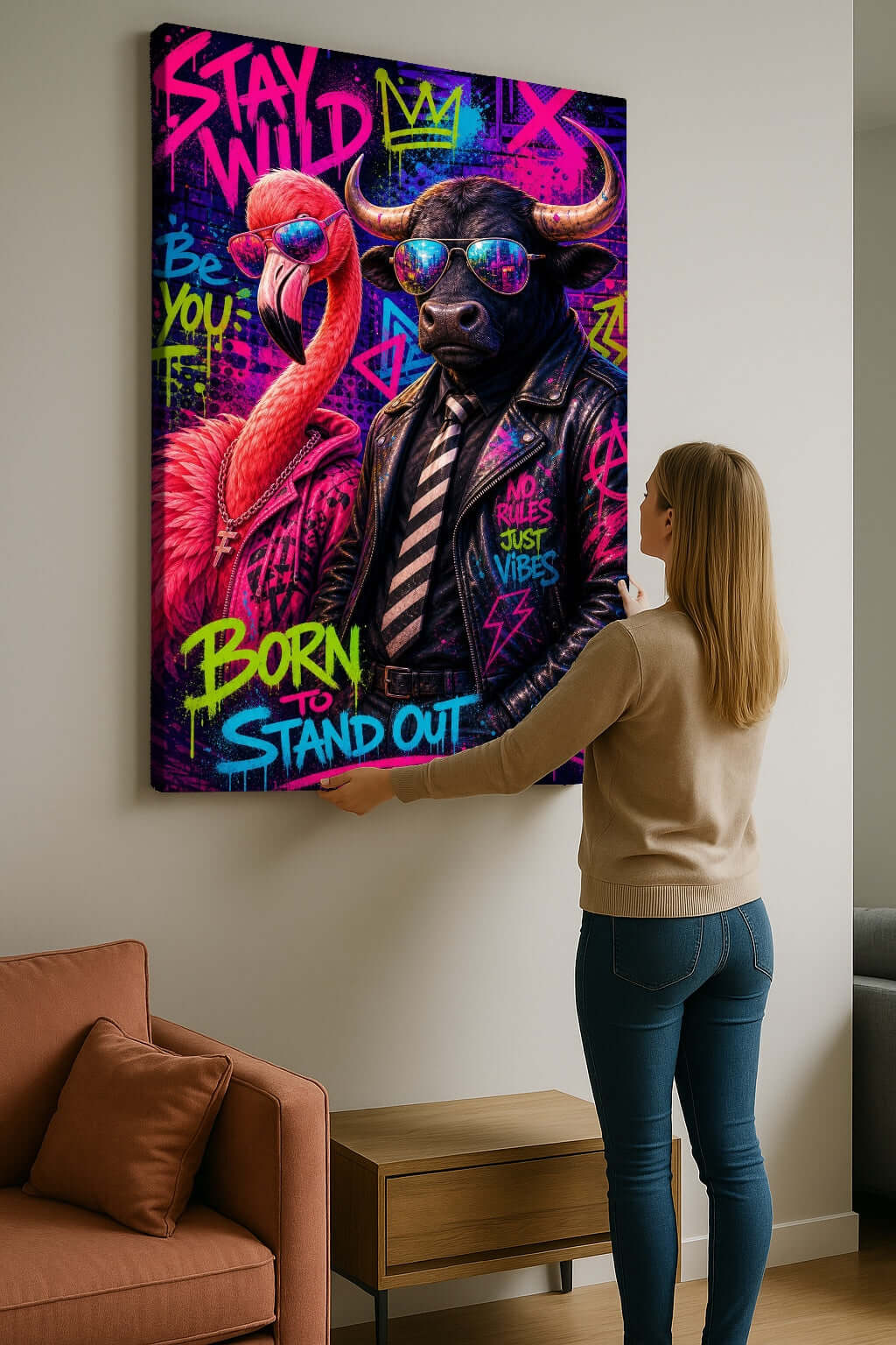 Born To Stand Out Canvas Schilderij