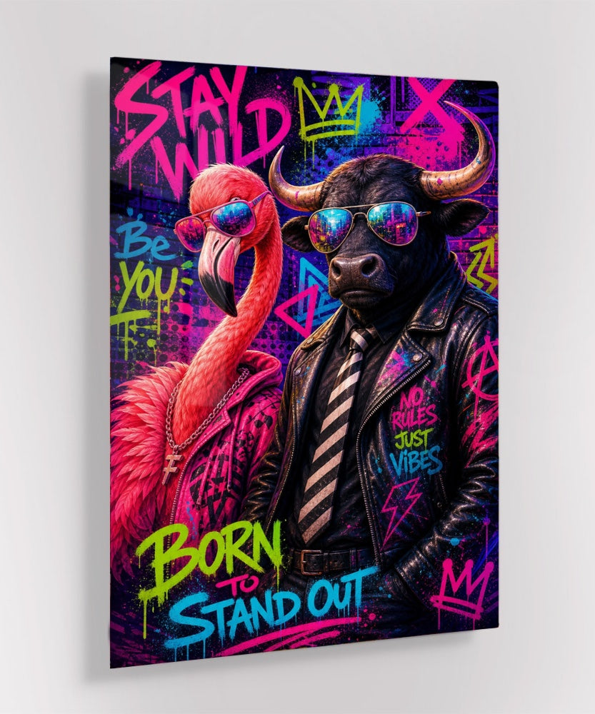 Born To Stand Out Glas Schilderij