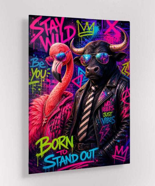 Born To Stand Out Glas Schilderij