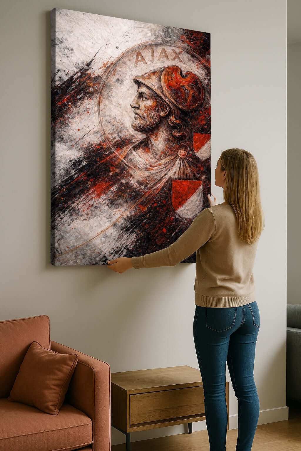 Canvas Schilderij AJAX in Beweging