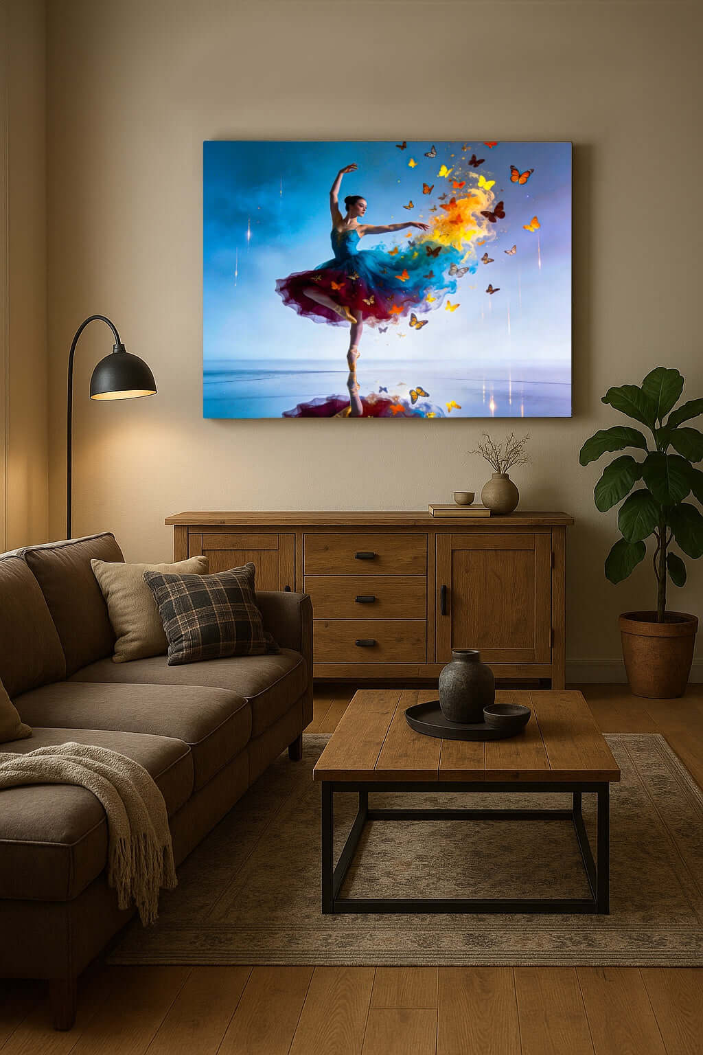 Canvas Schilderij Abstracte Ballet Danseres woonkamer