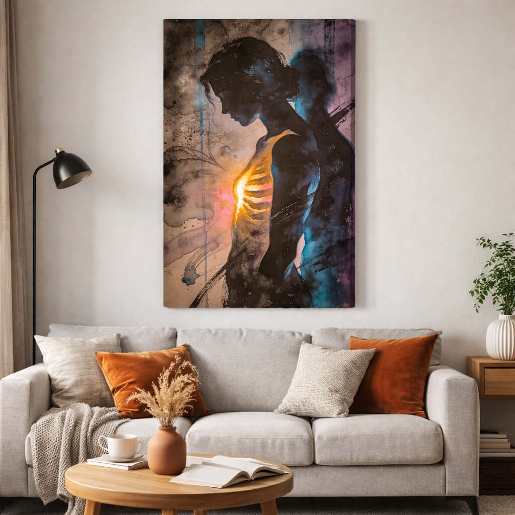 Canvas Schilderij Abstracte Innerlijke Lucht woonkamer