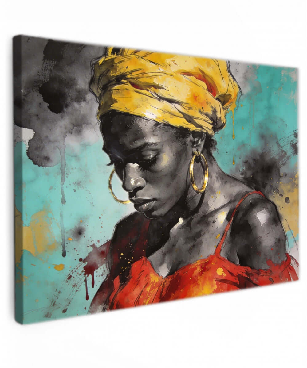 Canvas Schilderij Afrikaanse Schoonheid Portret