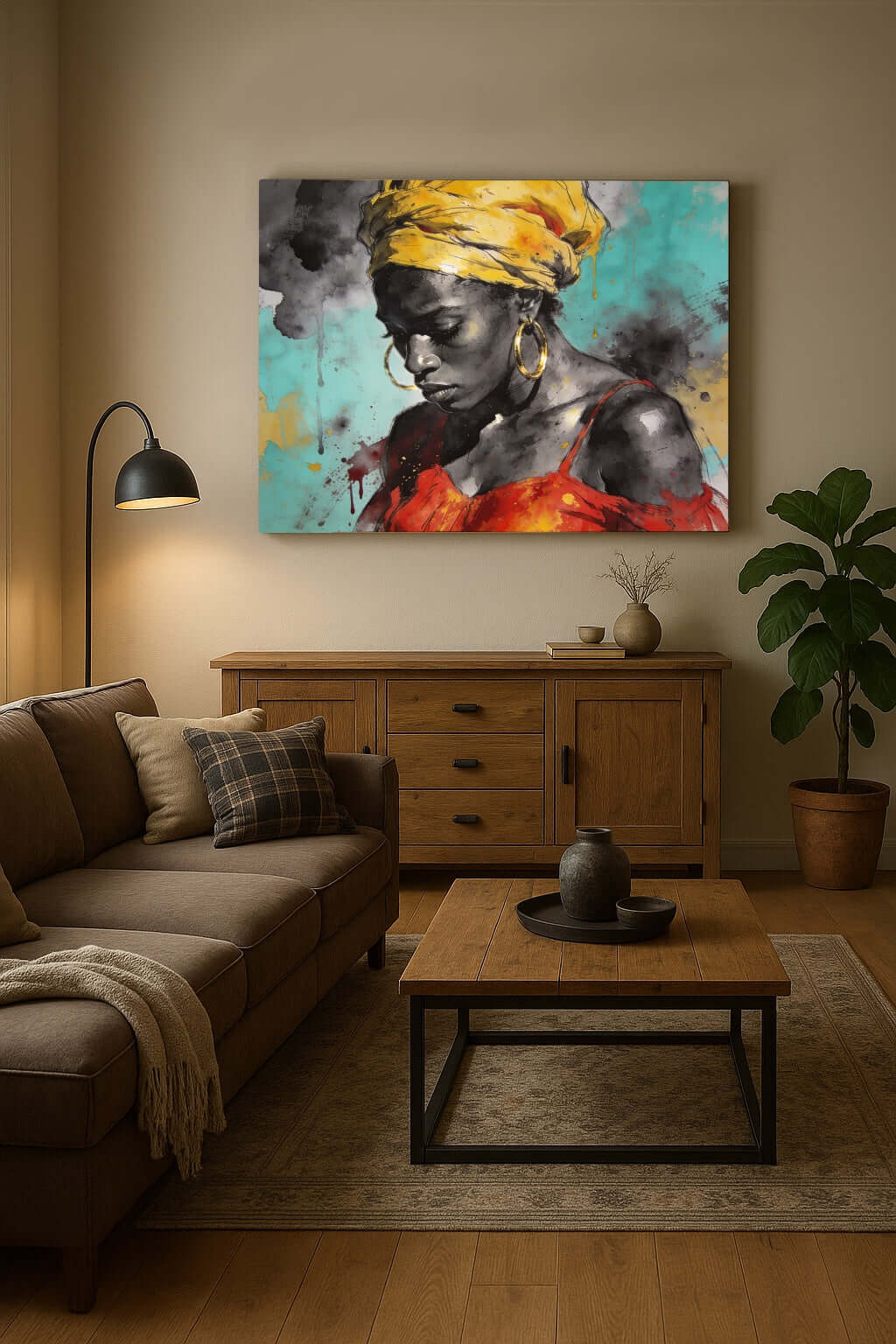 Canvas Schilderij Afrikaanse Schoonheid Portret woonkamer