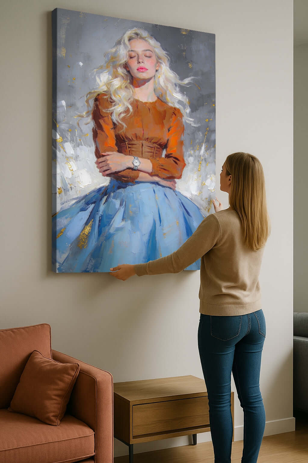 Canvas Schilderij Ethereal Blonde Woman ophangen