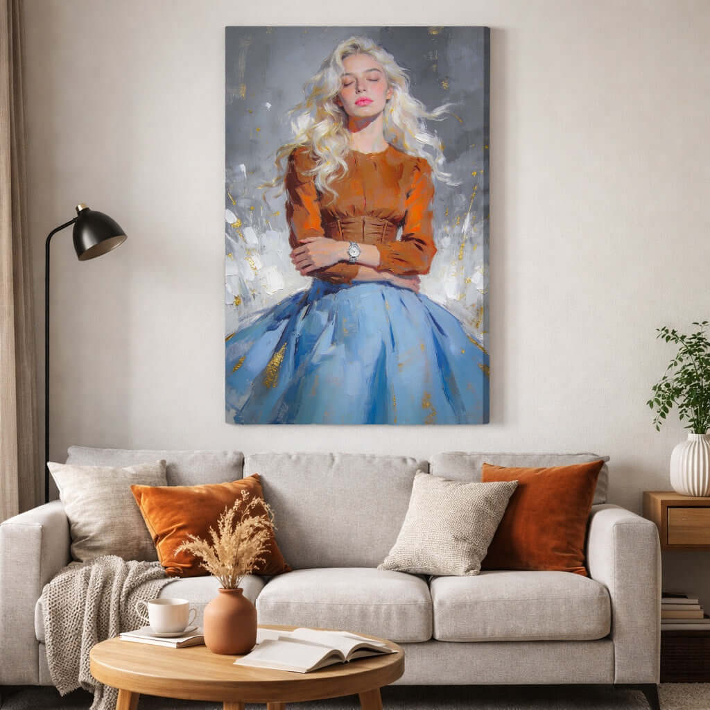 Canvas Schilderij Ethereal Blonde Woman woonkamer