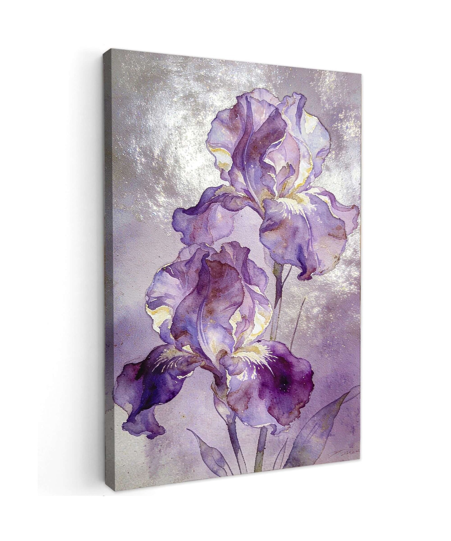 Canvas Schilderij Ethereal Purple Iris Watercolor