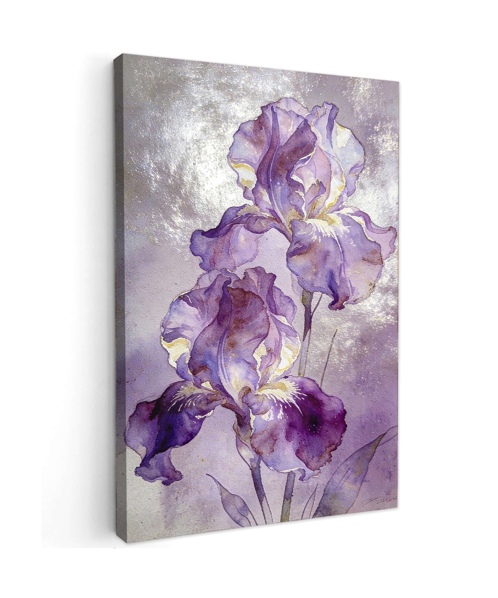 Canvas Schilderij Ethereal Purple Iris Watercolor