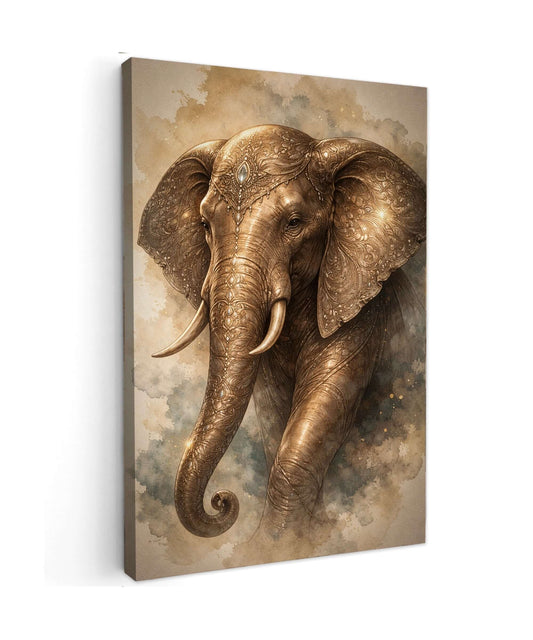 Canvas Schilderij Gouden Olifant