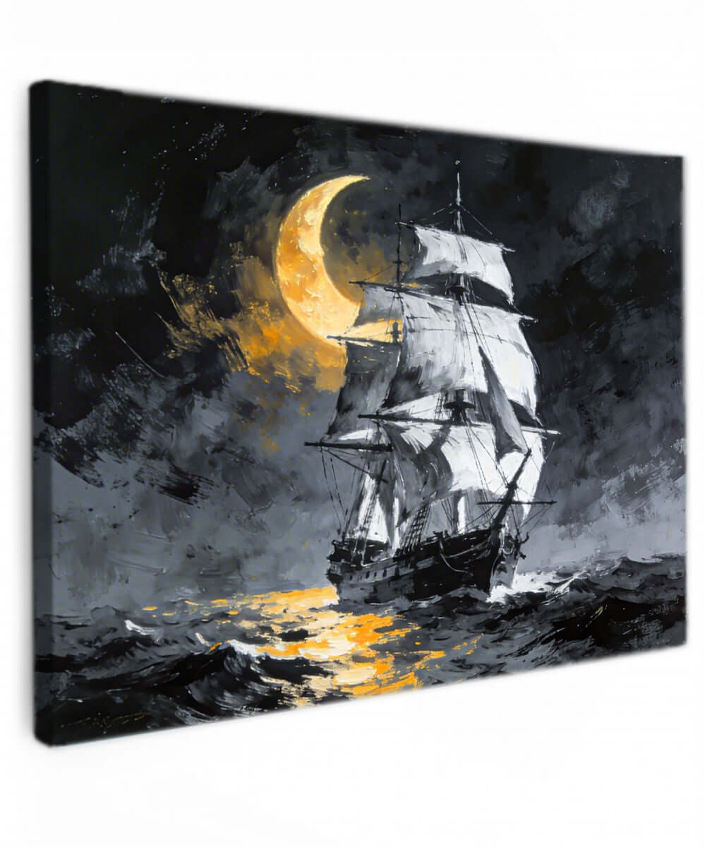 Canvas Schilderij Mysterieus Nachtzee