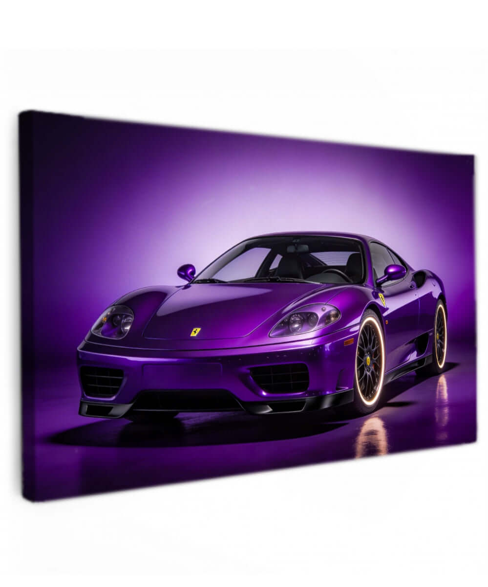 Canvas Schilderij Paarse Ferrari 360