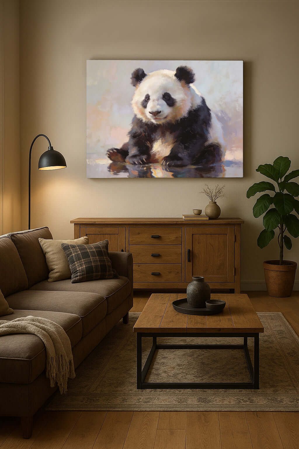 Canvas Schilderij Schattige Baby Panda woonkamer