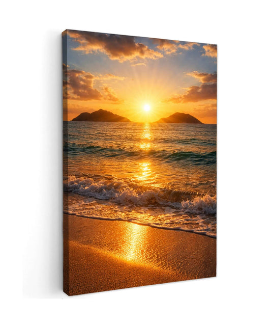 Canvas Schilderij Tropische Zonsondergang