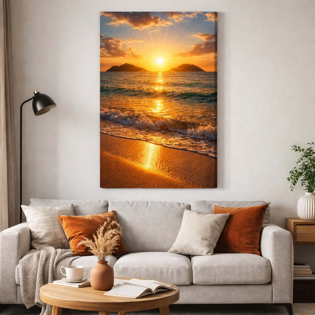 Canvas Schilderij Tropische Zonsondergang