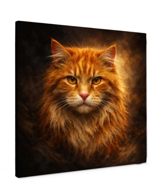 Canvas Schilderij Vurige Rode Kat