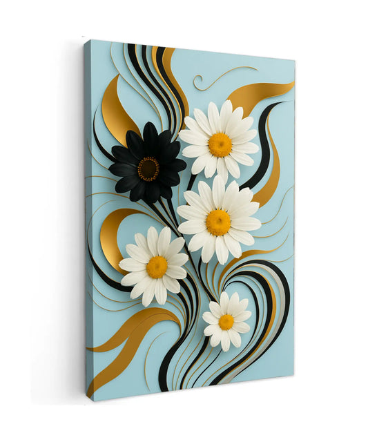 Canvas schilderij Abstract Daisy bloemen