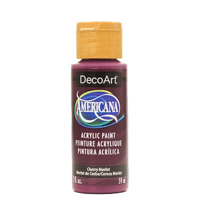 Cherry Merlot Americana acrylic paint bottle from Americana DecoArt, ideal for art and home decor projects.