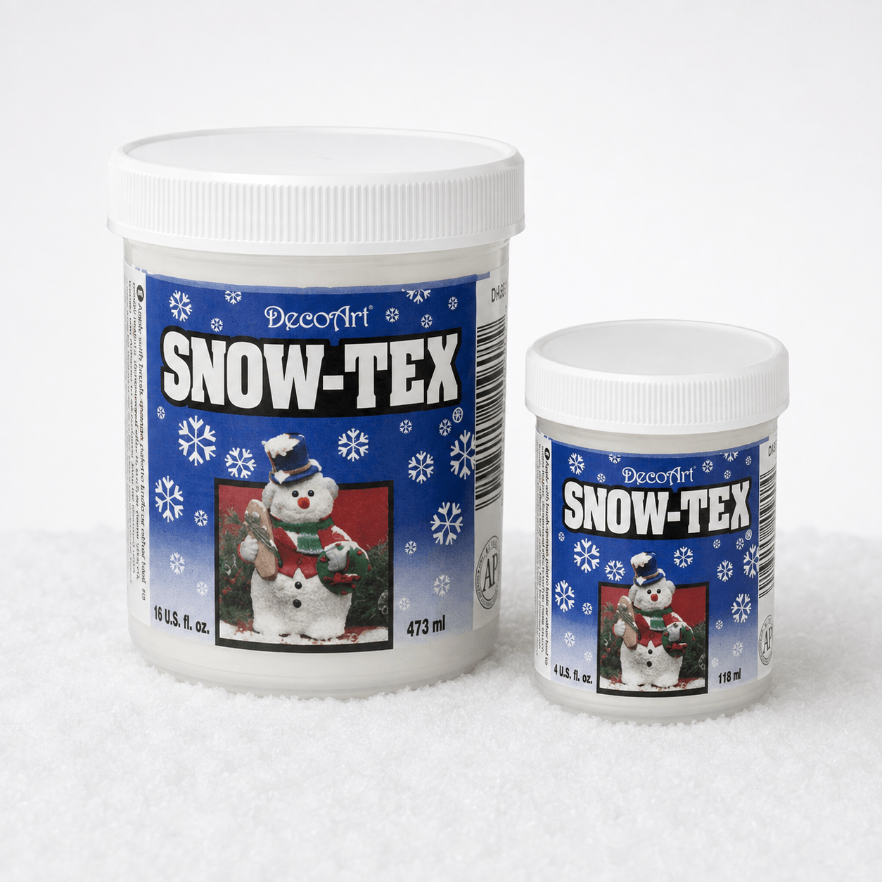 DecoArt Snow-Tex witte sneeuwpasta verkrijgbaar in 118 ml en 473 ml