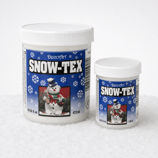 DecoArt Snow-Tex witte sneeuwpasta verkrijgbaar in 118 ml en 473 ml