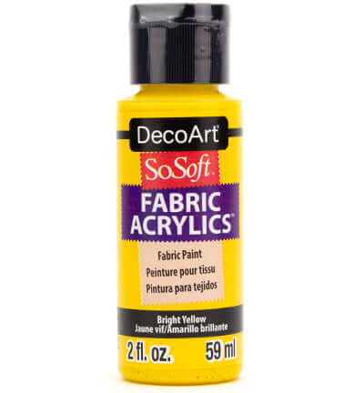 DecoArt SoSoft Bright Yellow heldergele textielverf 59 ml DSS92-30