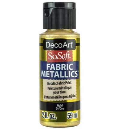 DecoArt SoSoft Fabric Metallics Gold gouden textielverf 59 ml DSM33-30