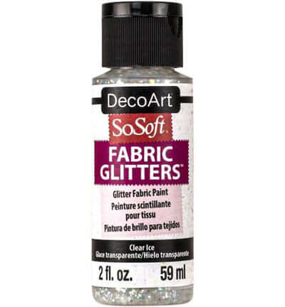 DecoArt SoSoft Glitters Clear Ice transparante glittertextielverf 59 ml DSSFG01-30
